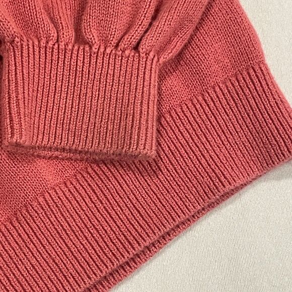 ~ JANIE and JACK 4 Dog Ruffle Shoulder Sweater*, Mauve Cotton Knit, Ribbed Cuff - Picture 11 of 16